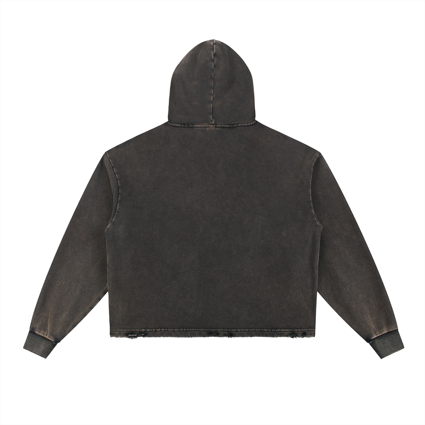 Mercury League Spooky Vibes Frayed-Hem Hoodie