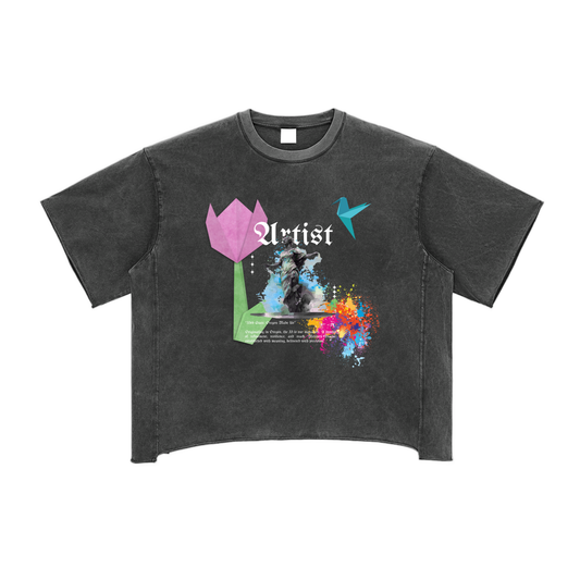 Mercury League Artist Raw Edge Snow Washed Boxy T-Shirt