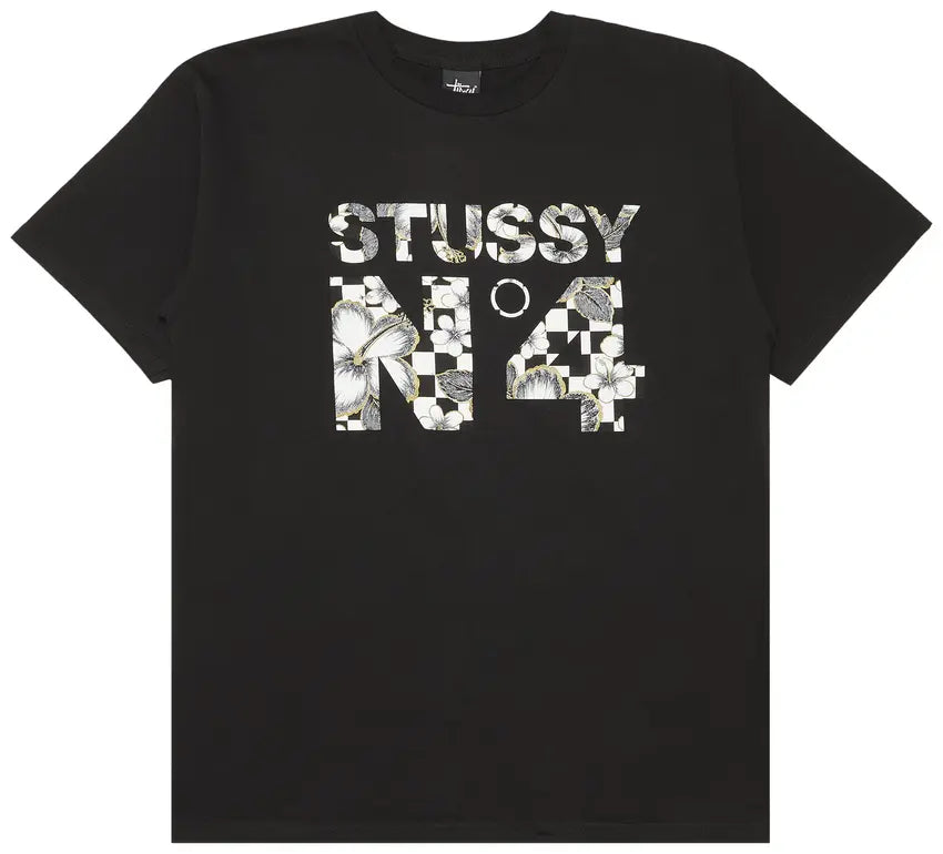 Stussy 4 Flower Check T-Shirt, Medium