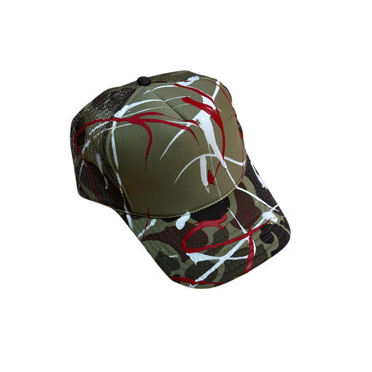 Mercury League BTS Paint Splatter Camo Trucker